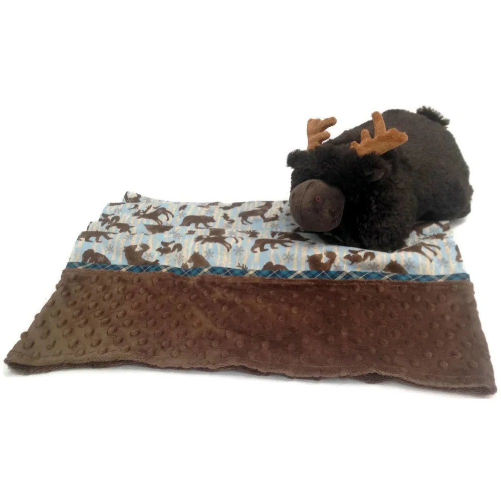 Novelty Moose Pillowcase Bundle: Forest Friends with Soft Plush Pillow Moose